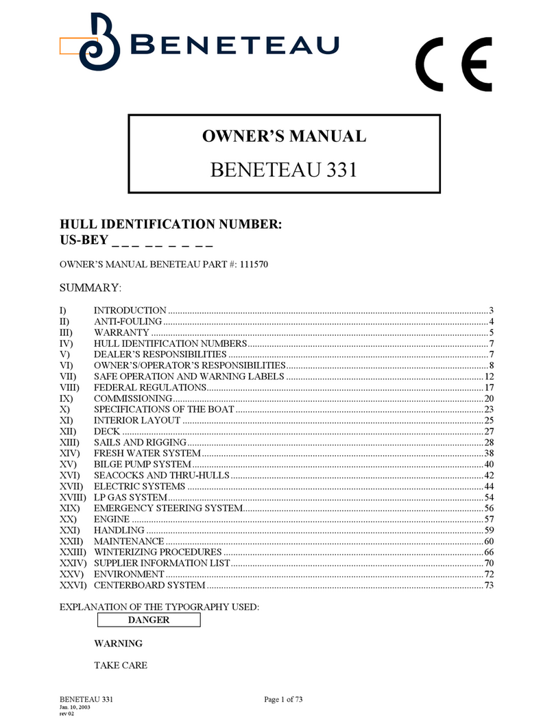 BENETEAU 331 owner's manual