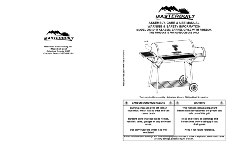 Masterbuilt 20042111 Assembly, care & use manual warning & safety information
