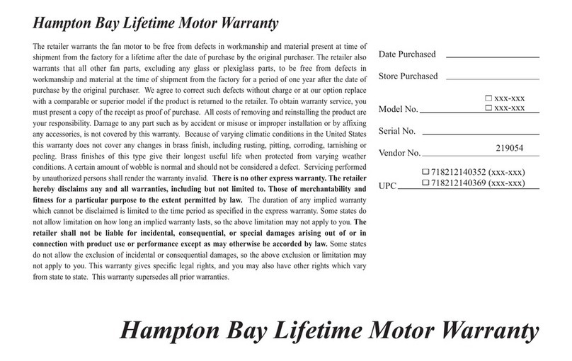 HAMPTON BAY 132 cm Fan User manual HAMPTON BAY 132 cm Fan User manual
