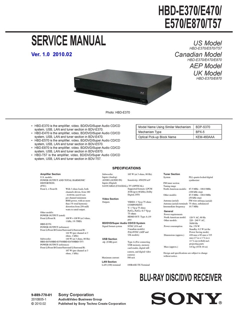 Sony HBD-E370 Service manual