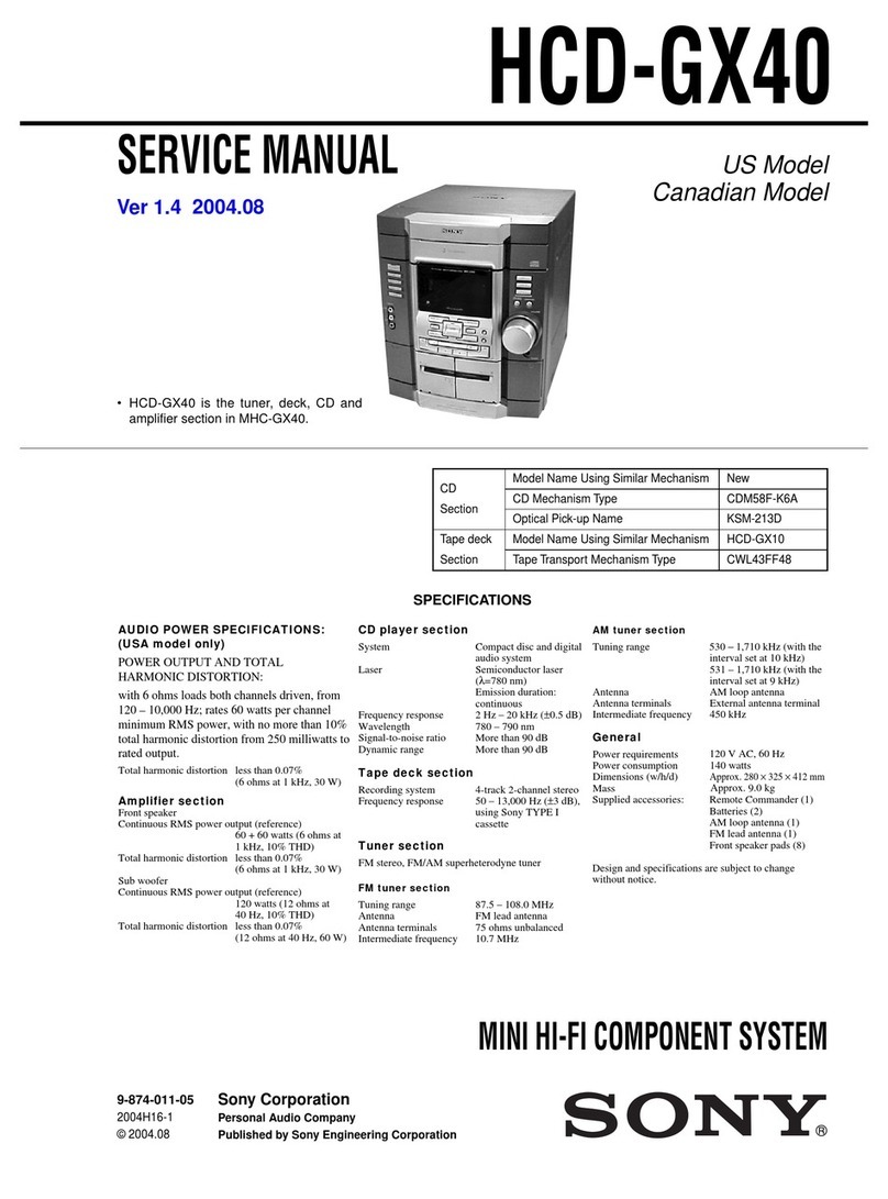 Sony HCD-GX40 - Electronic Component System Service manual