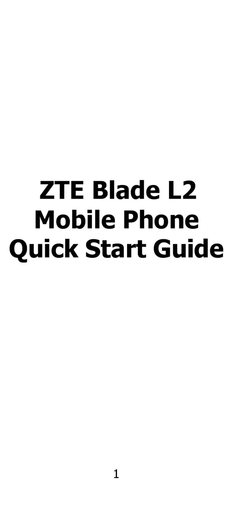 Zte Blade L2 User manual