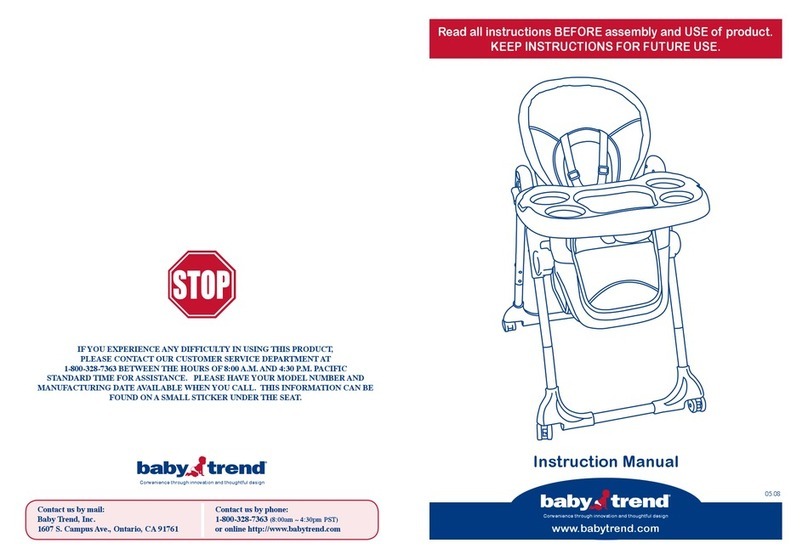 Baby Trend High Chair instruction manual