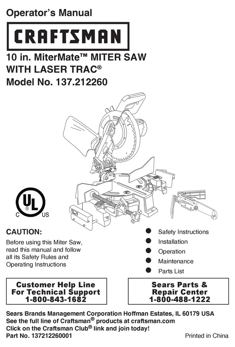 Craftsman MiterMate 137.212260 Operator's manual
