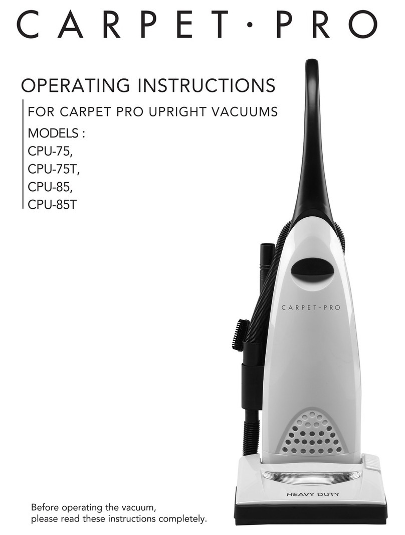 Carpet Pro CPU-75 operating instructions