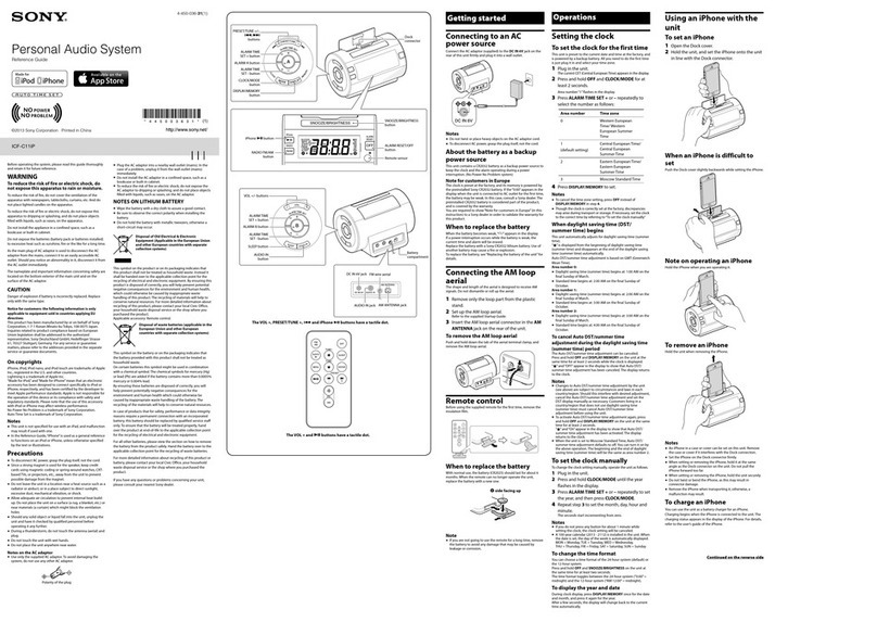 Sony ICF-C11iP User manual