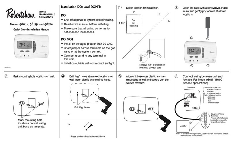Robertshaw 9801I User manual