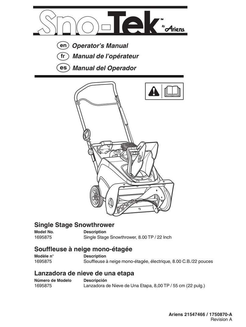Sno-Tek 1695875 User manual