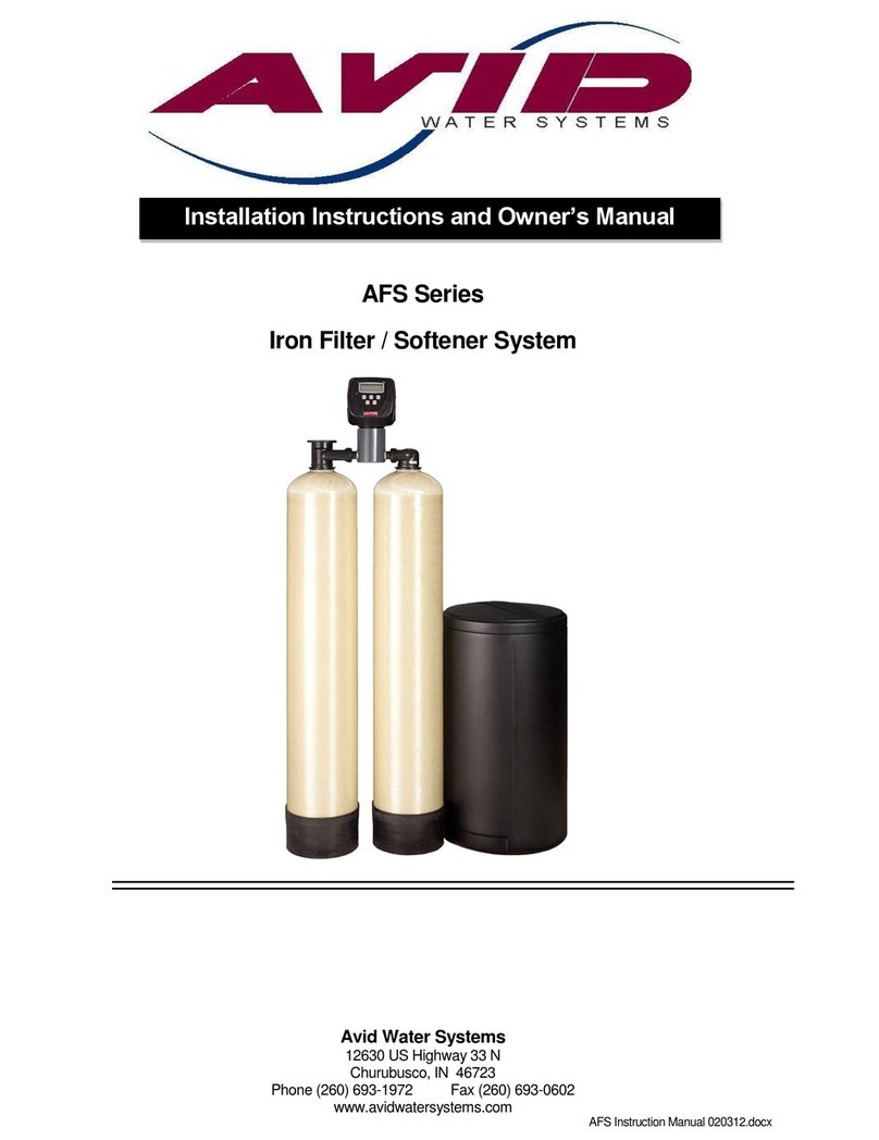 Avid Water Systems AFS Series Installation instructions and owner's manual