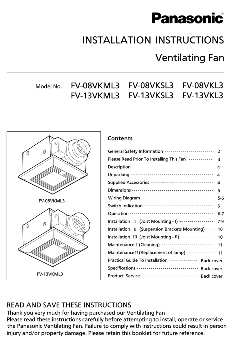 Panasonic WhisperGreen FV-08VKML3 User manual Panasonic WhisperGreen FV-08VKML3 User manual
