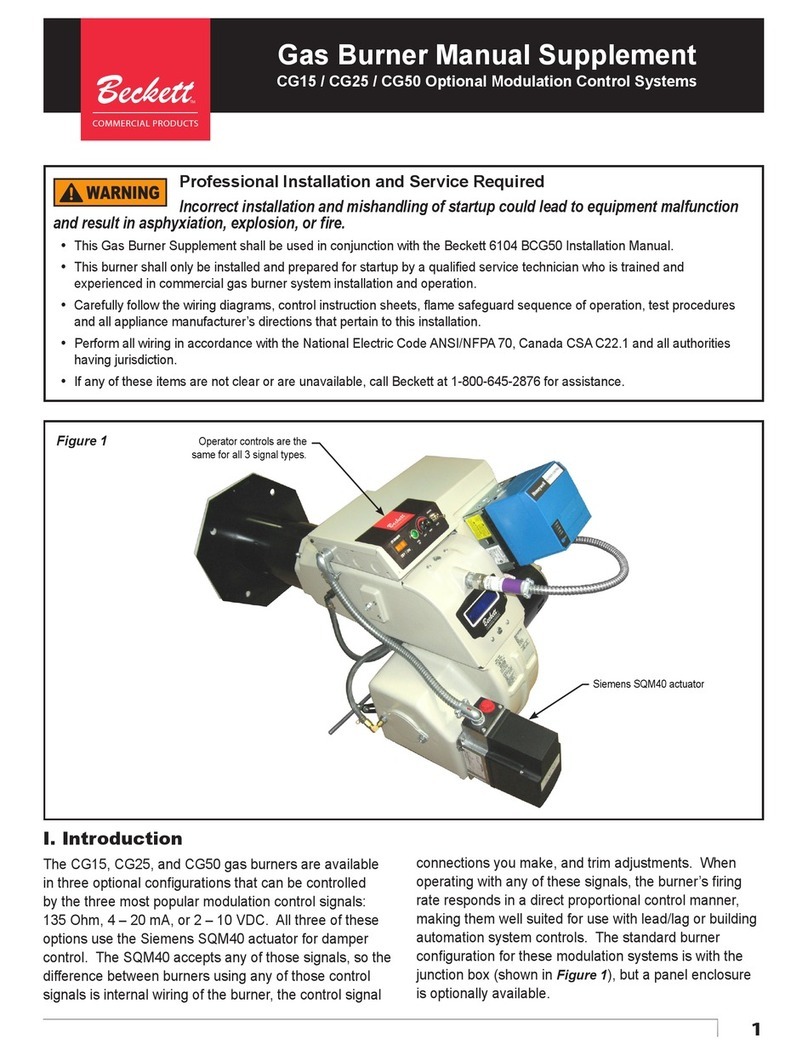 Beckett CG15 Manual supplement