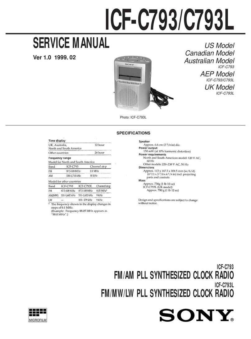 Sony DREAM MACHINE ICF-C793 Service manual
