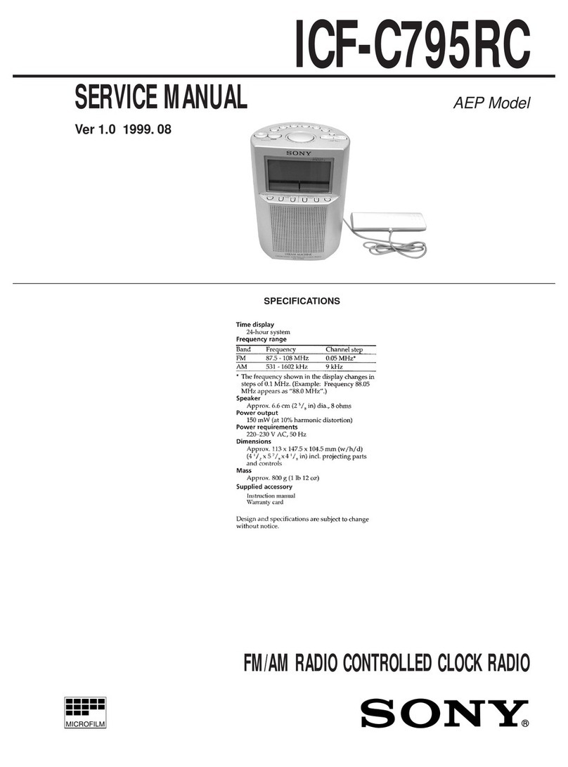 Sony Dream Machine ICF-C795RC Service manual