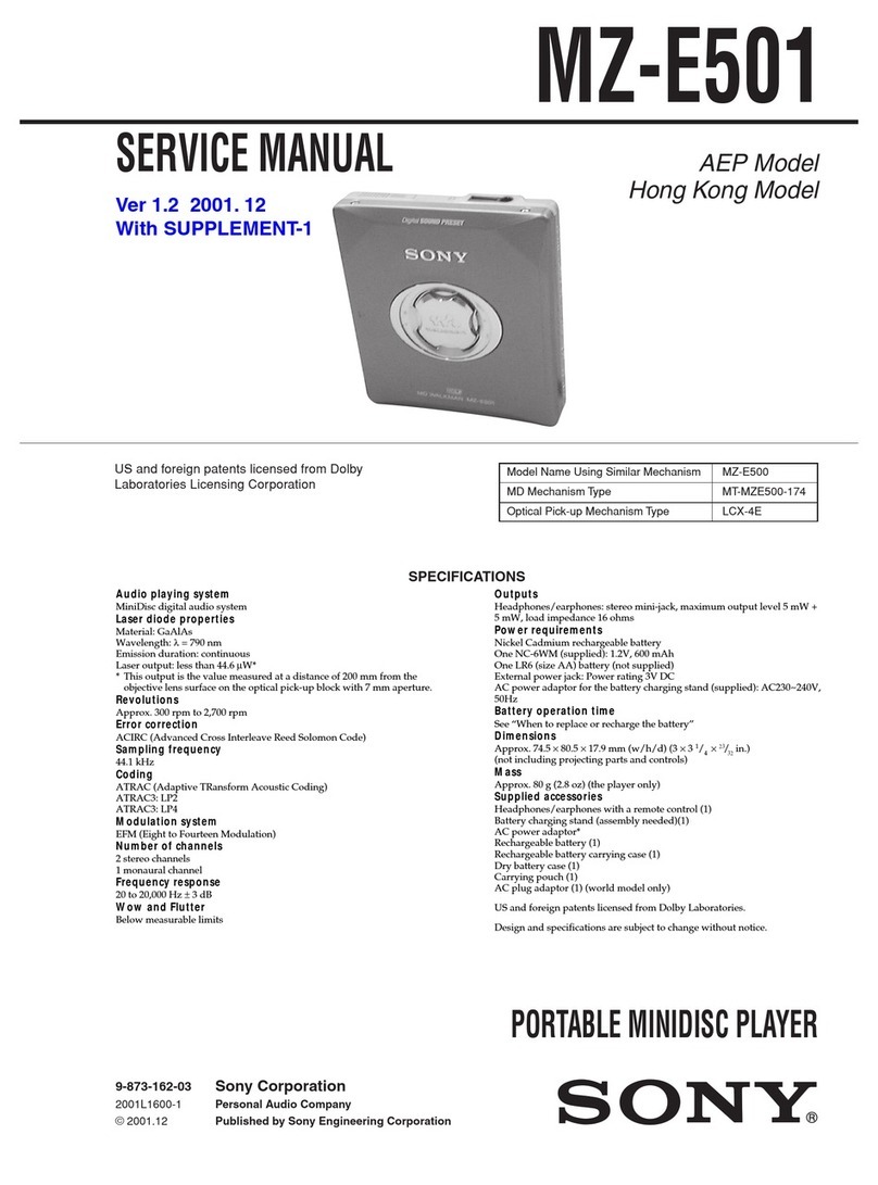Sony MZ-E501 Service manual