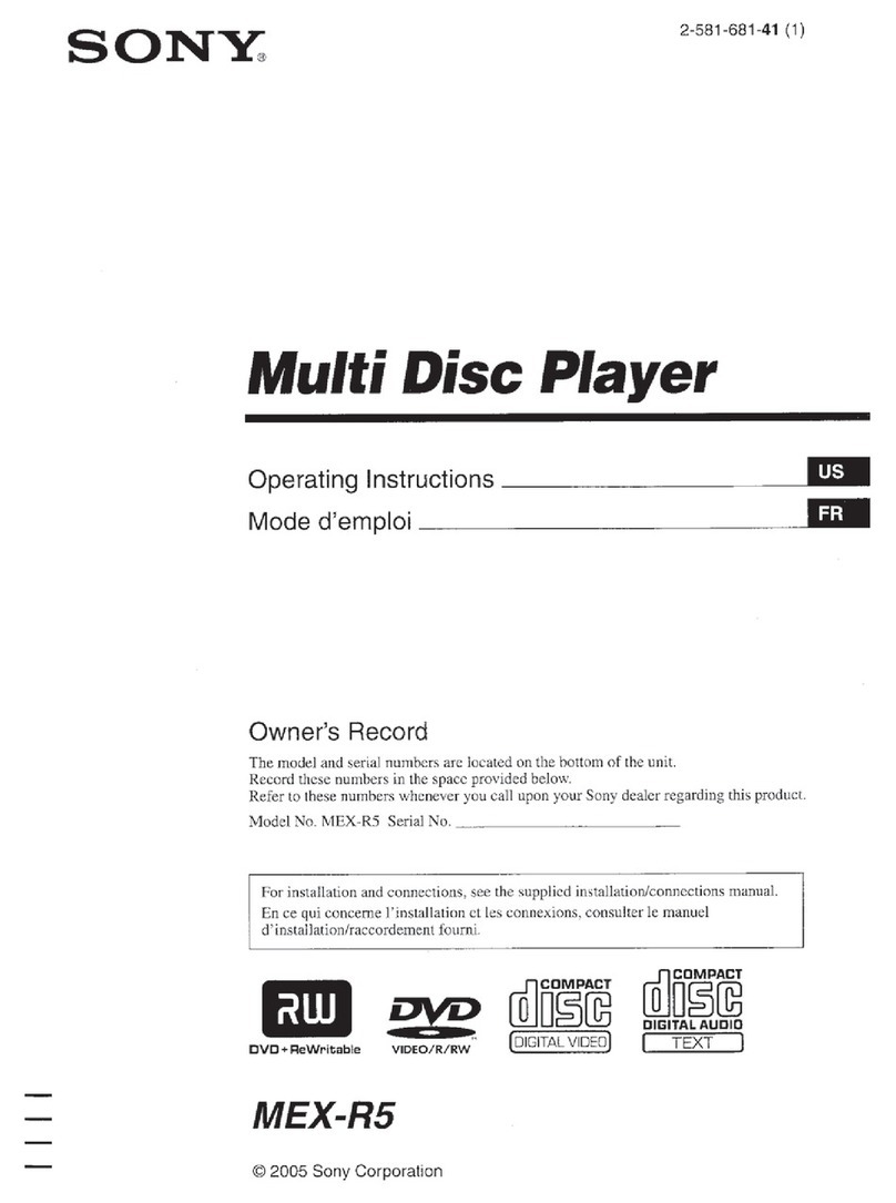 Sony MEX-R5 - Multi Disc Player operating instructions