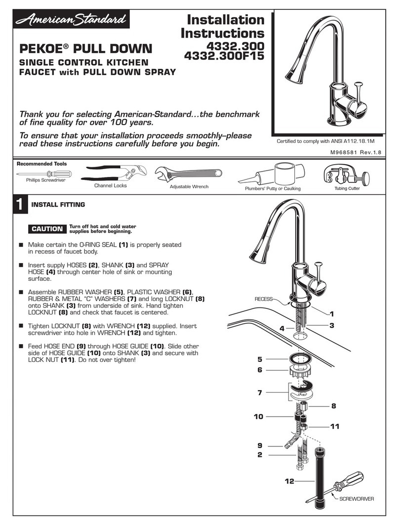 American Standard PEKOE PULL DOWN 4332.300 User manual American Standard PEKOE PULL DOWN 4332.300 User manual