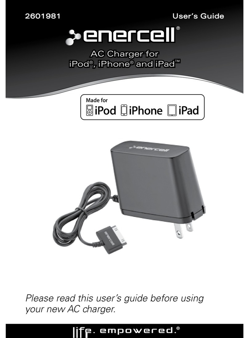 Enercell AC Charger for iPod, iPhone and iPad user guide Enercell AC Charger for iPod, iPhone and iPad user guide