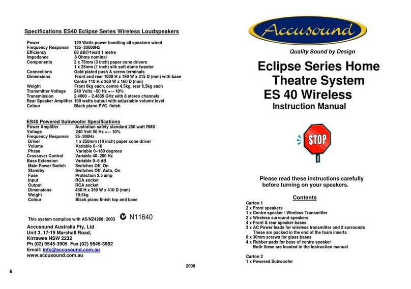 Accusound ES40 Eclipse Series instruction manual
