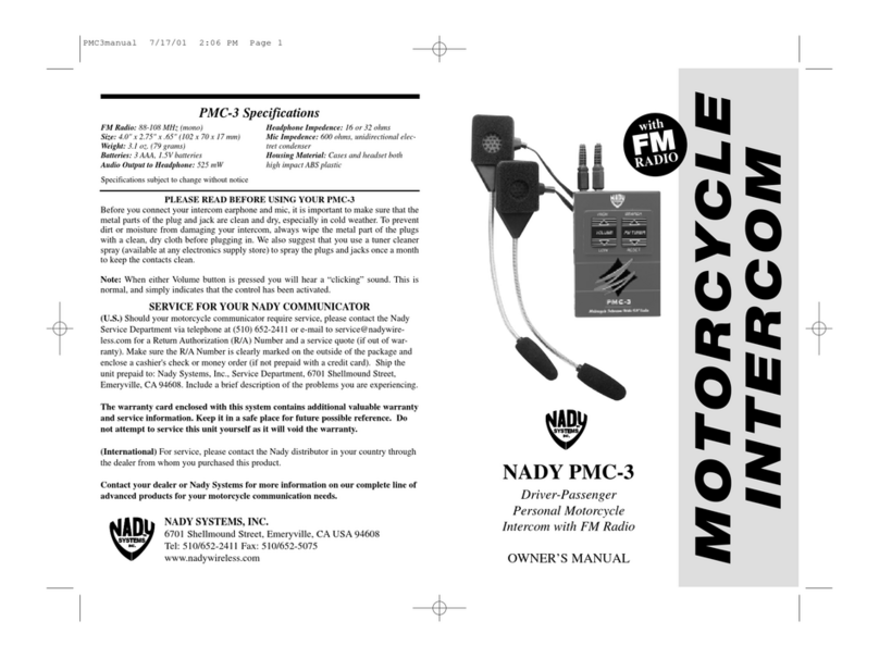 Nady Systems PMC-3 User manual