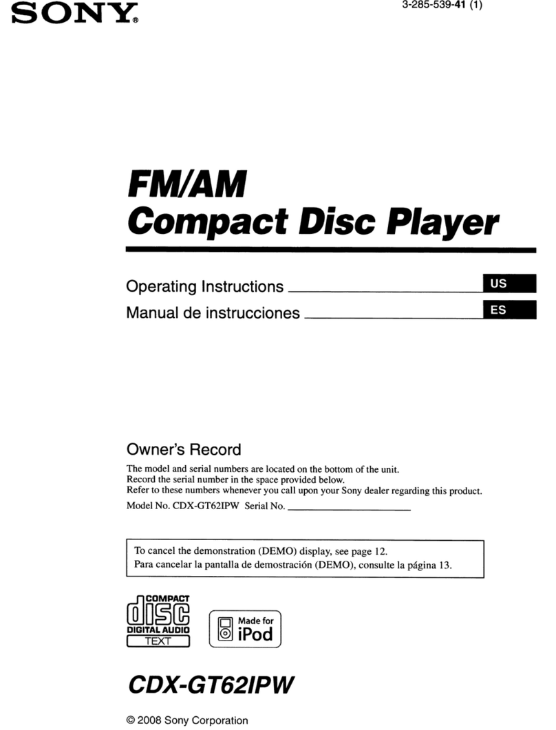Sony CDX-GT62PW User manual