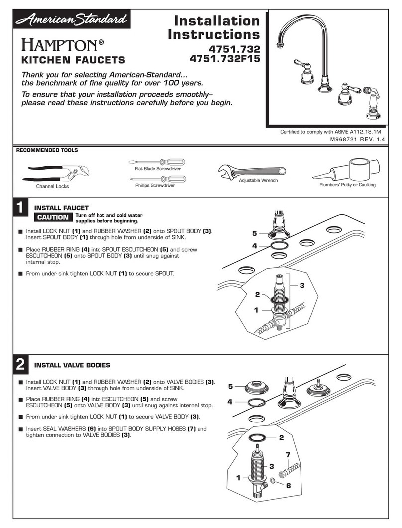 American Standard Hampton 4751.732F15 installation instructions