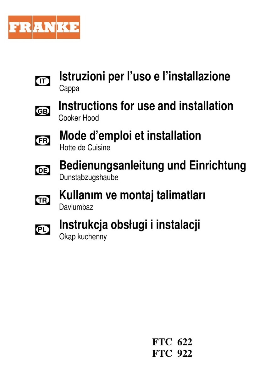 Franke FTC 922 Instructions for use and installation