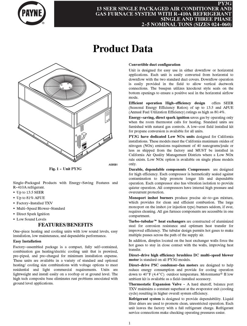 Payne PY3G Series Operation manual