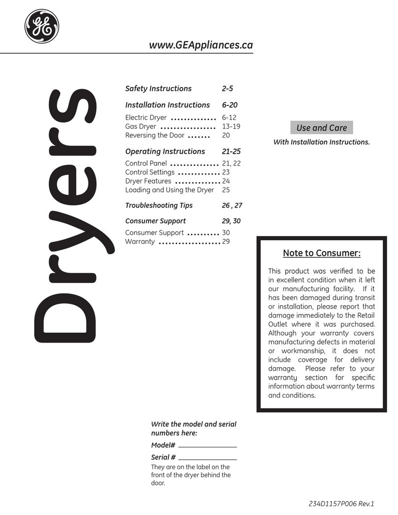 GE Profile Dryers Installation instructions