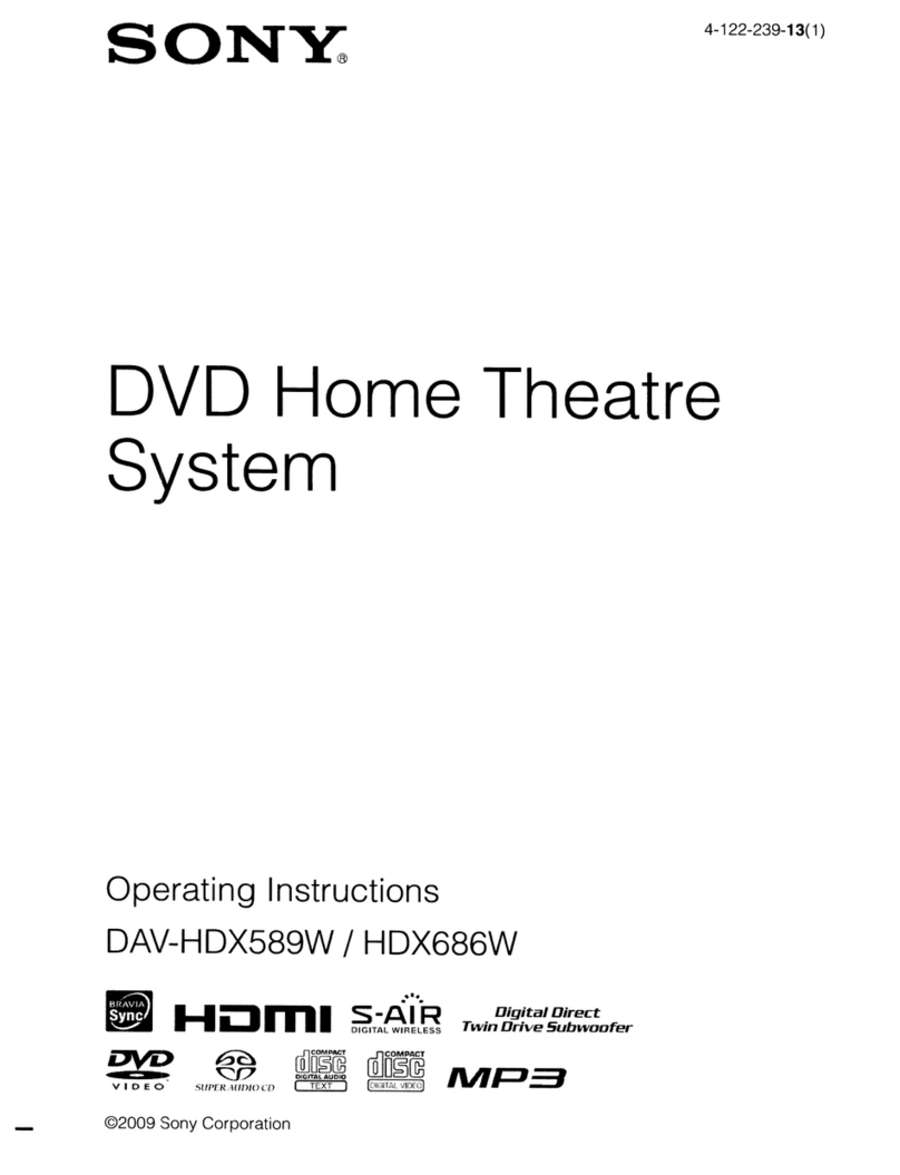 Sony BRAVIA DAV-HDX589W operating instructions