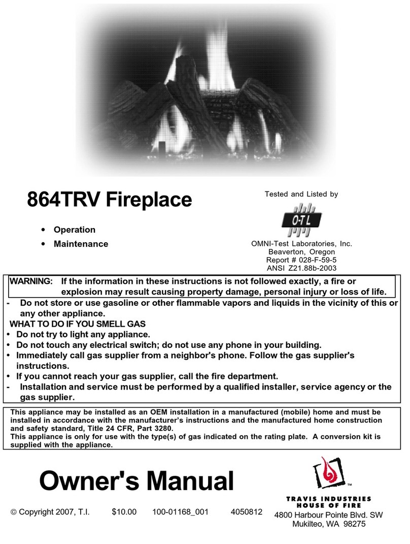 Travis Industries 864 TRV User manual