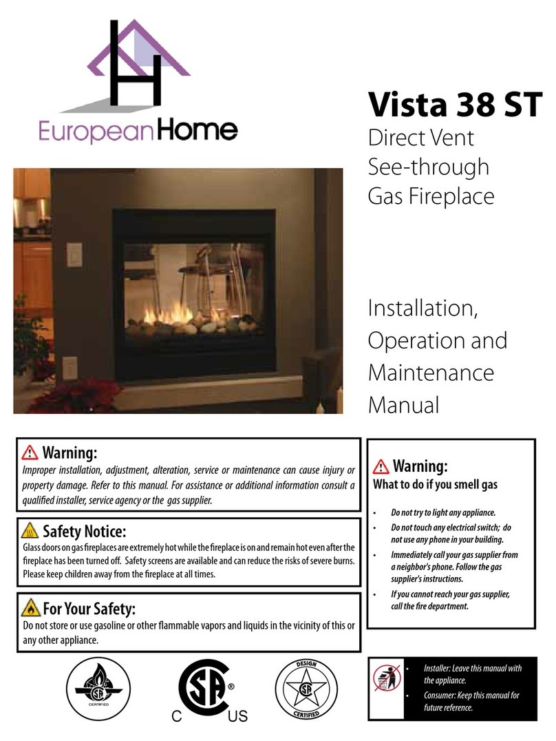 European Home Vista 38 ST Installation, operation and maintenance manual