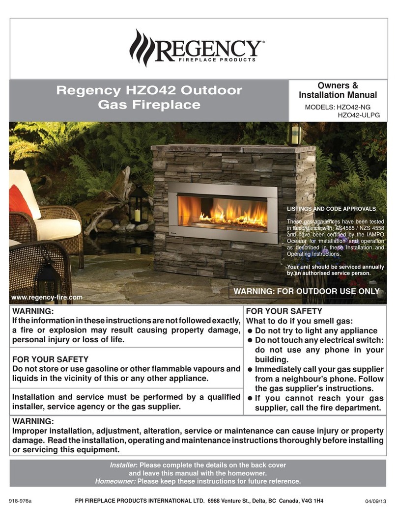 Regency Horizon HZO42-NG Owners & installation manual Regency Horizon HZO42-NG Owners & installation manual