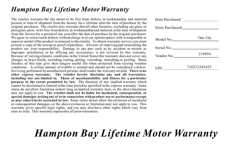 HAMPTON BAY 786-756 user manual