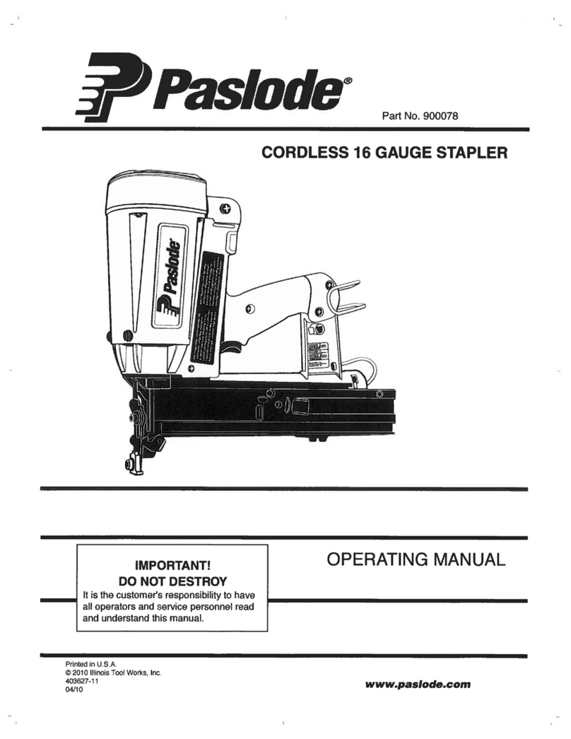 Paslode 900078 operating manual