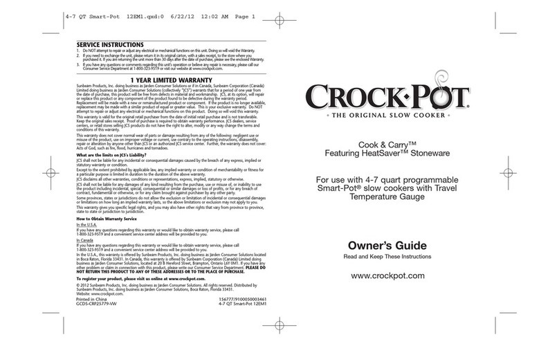 Crock-Pot Cook & Carry User manual