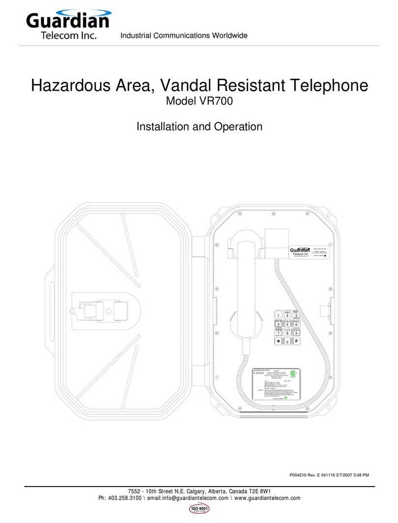 Guardian Telecom VR700 Installation and operation