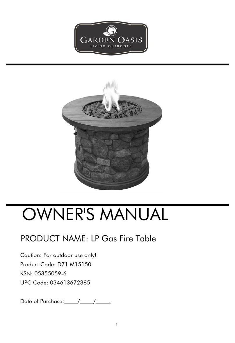 Garden Oasis LP Gas Fire Table owner's manual