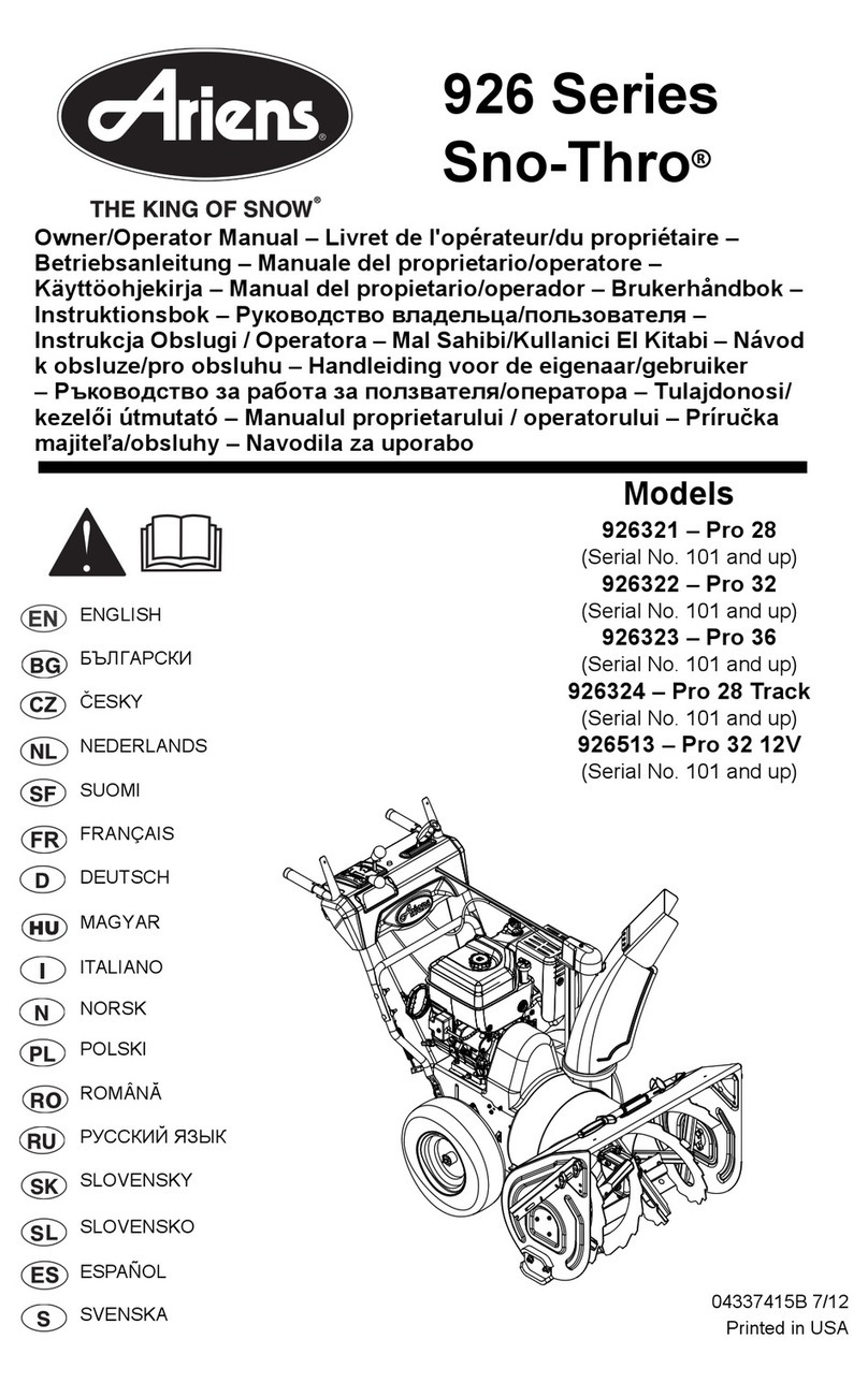 Ariens Sno-Thro 926321 Owner's/operator's manual