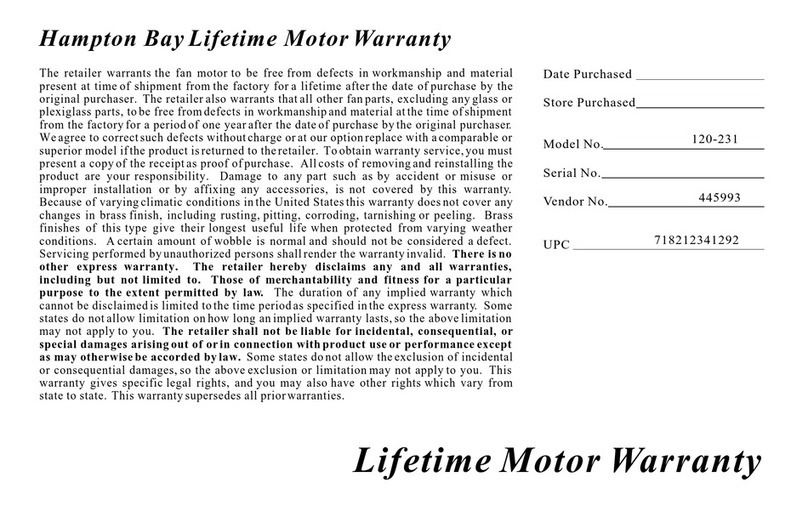 HAMPTON BAY 120-231 user manual