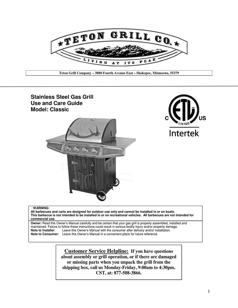 Teton Grill Classic Use and care guide