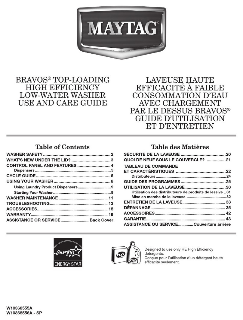 Maytag W10368555A User manual