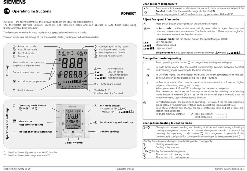 Siemens RDF600T User manual