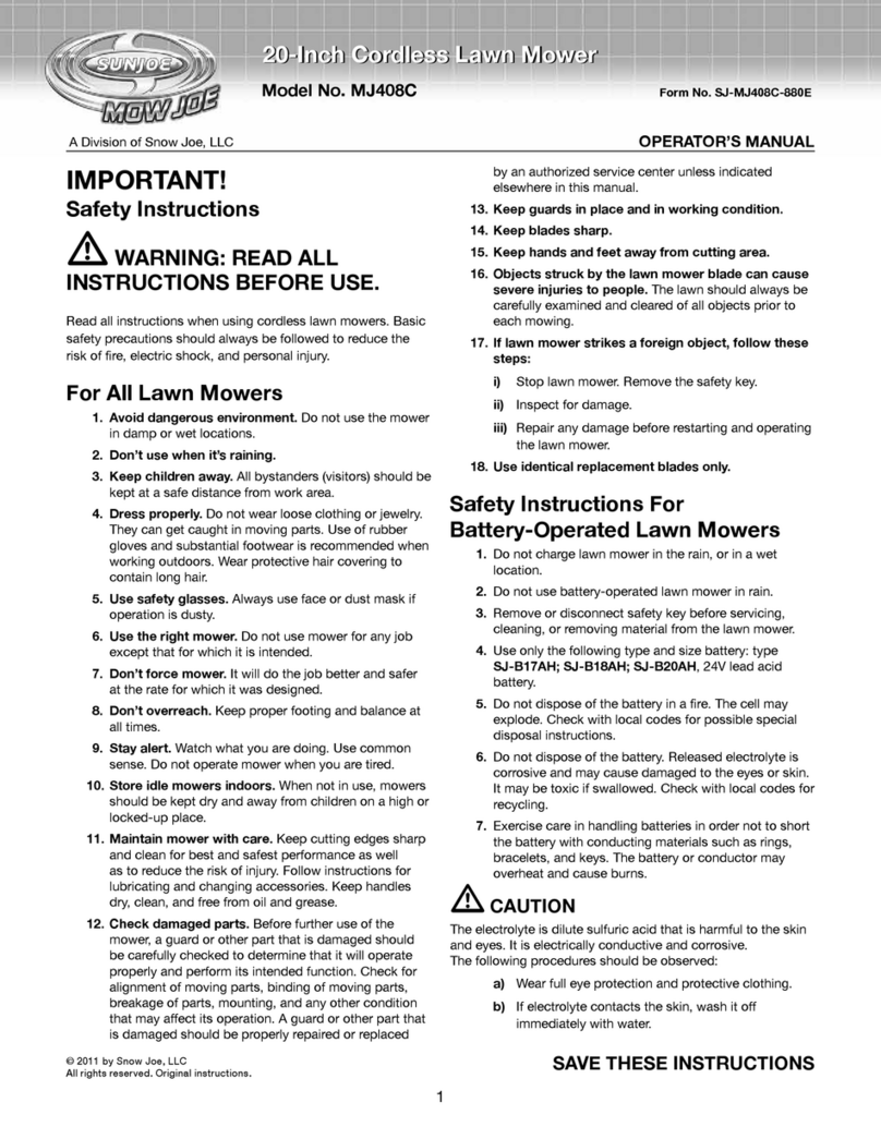 SNOWJOE MJ408C User manual