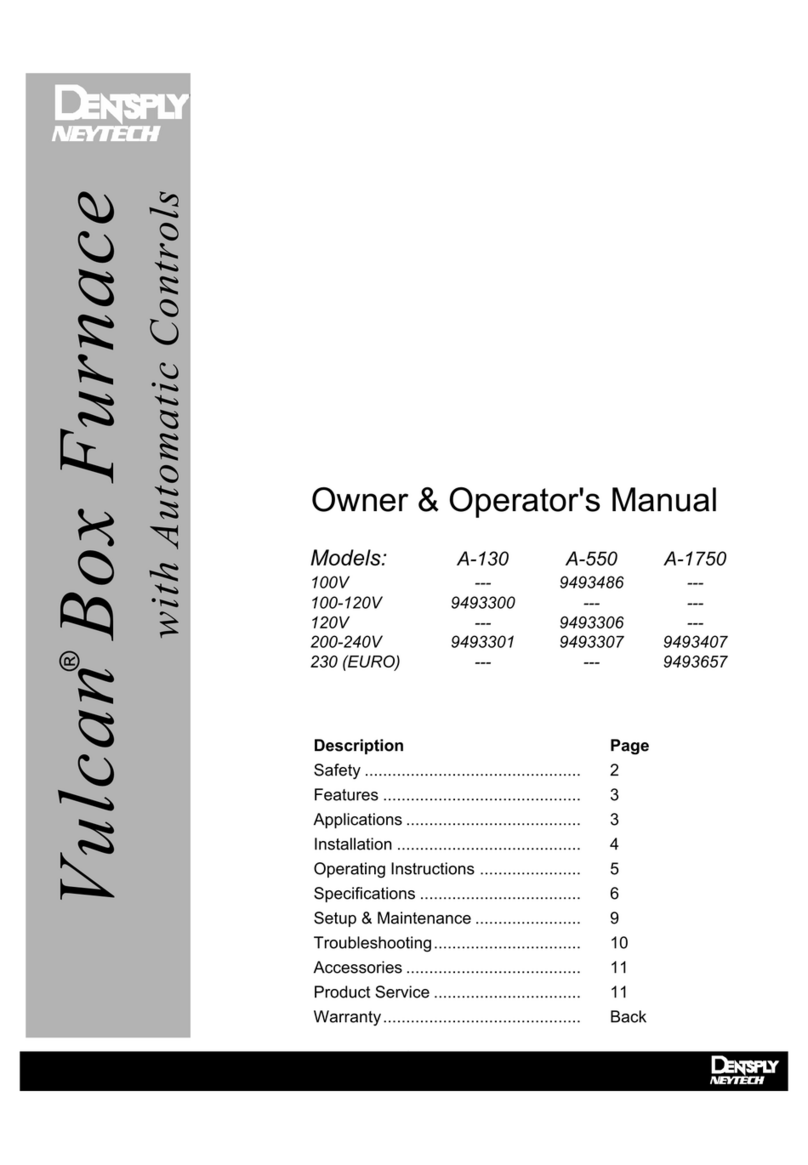 Dentsply Neytech Vulcan Box A-130 Owner's/operator's manual