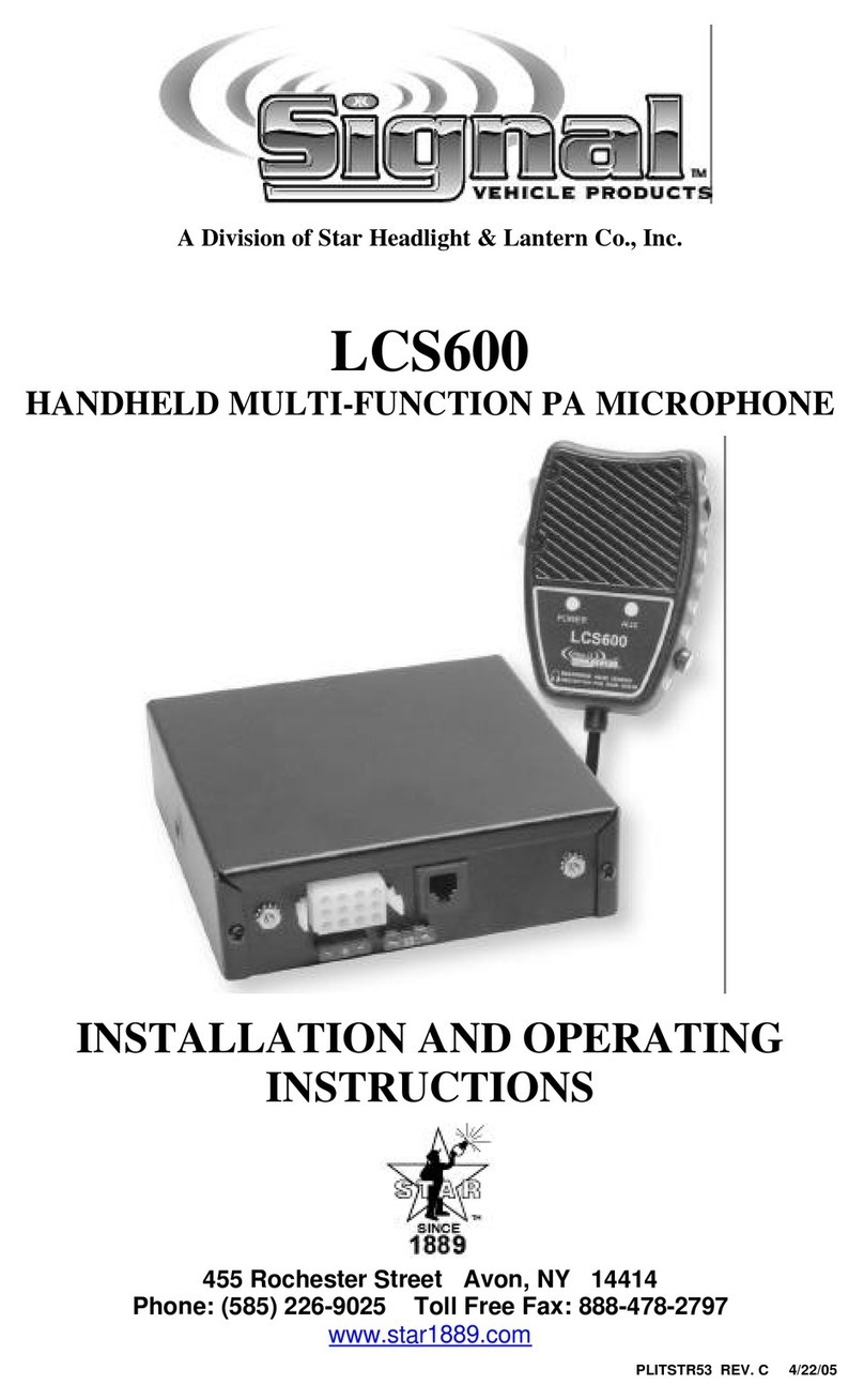 Signal Vehicle Products LCS600 Installation and operating instructions