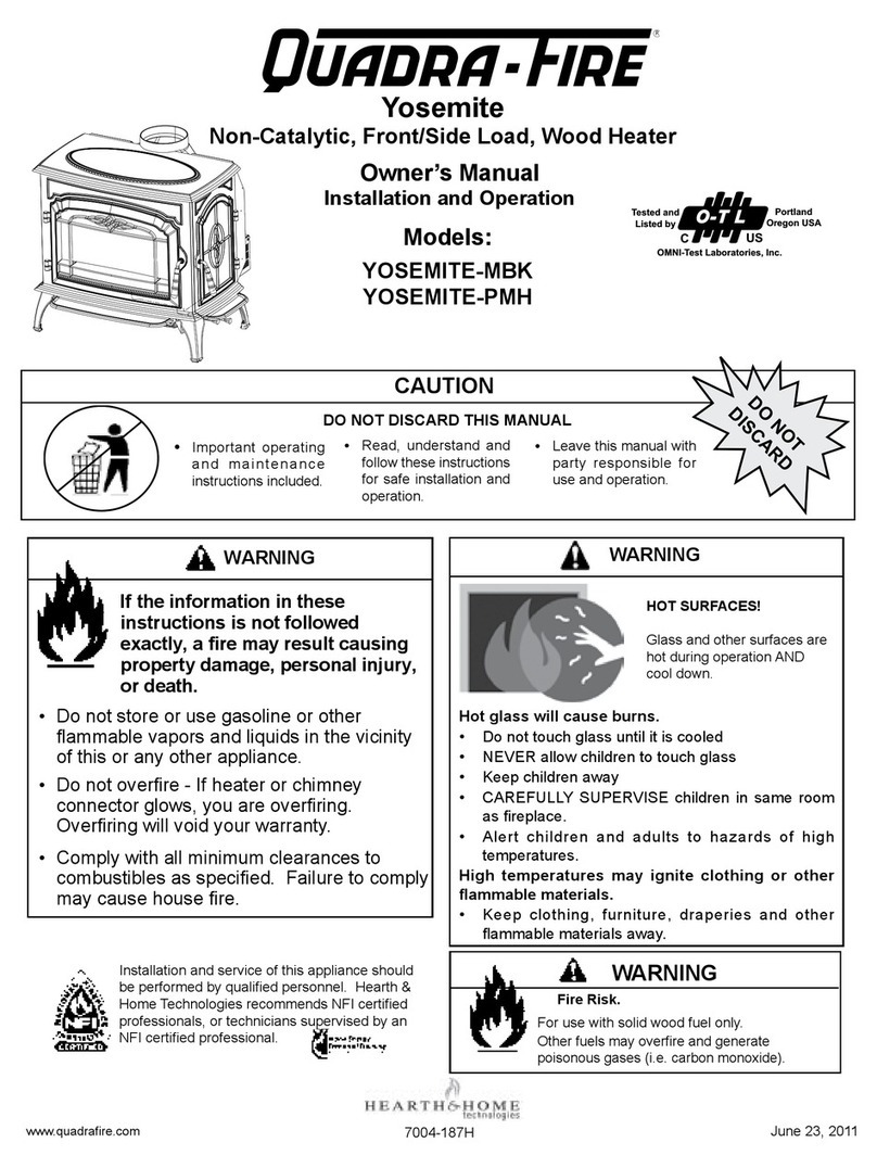 Quadra-Fire YOSEMITE-MBK User manual
