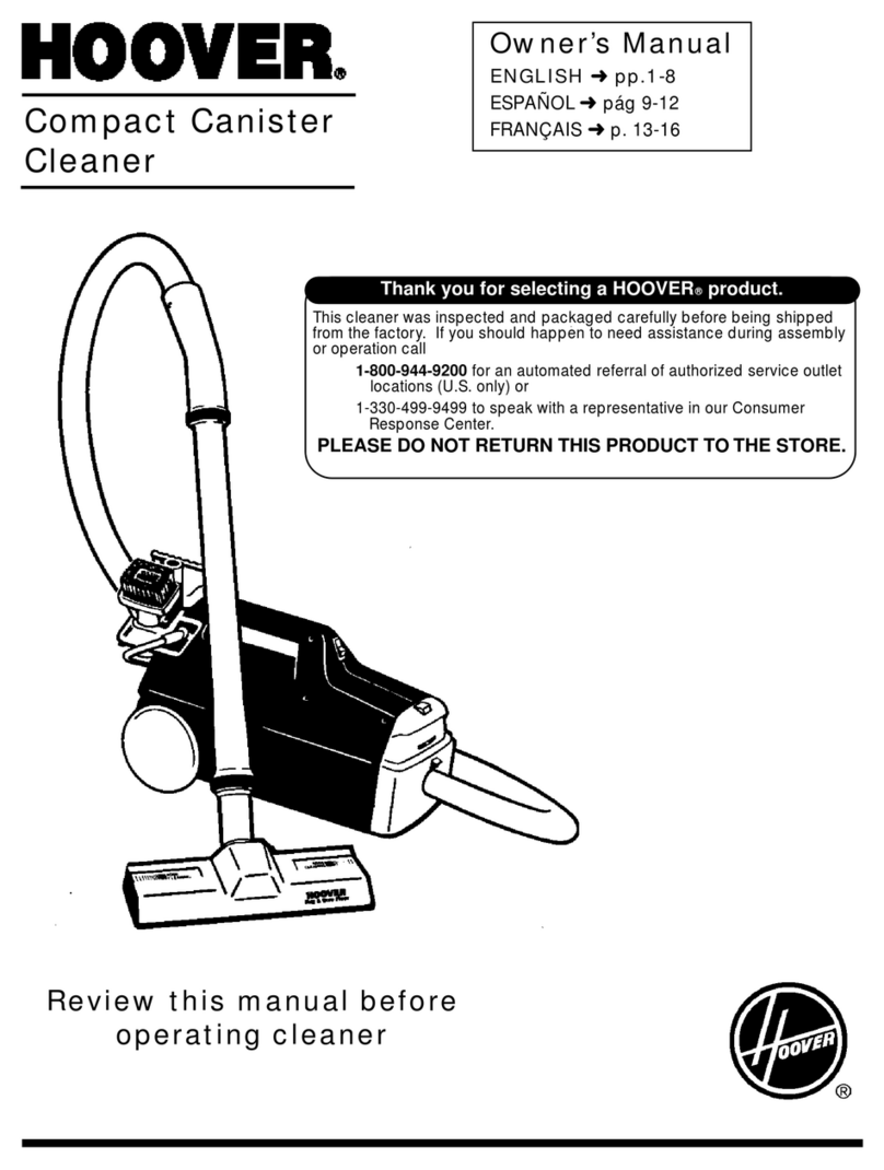 Hoover Compact Canister Cleaner User manual