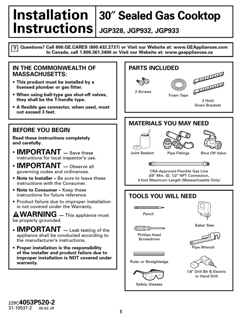 GE JGP932 User manual