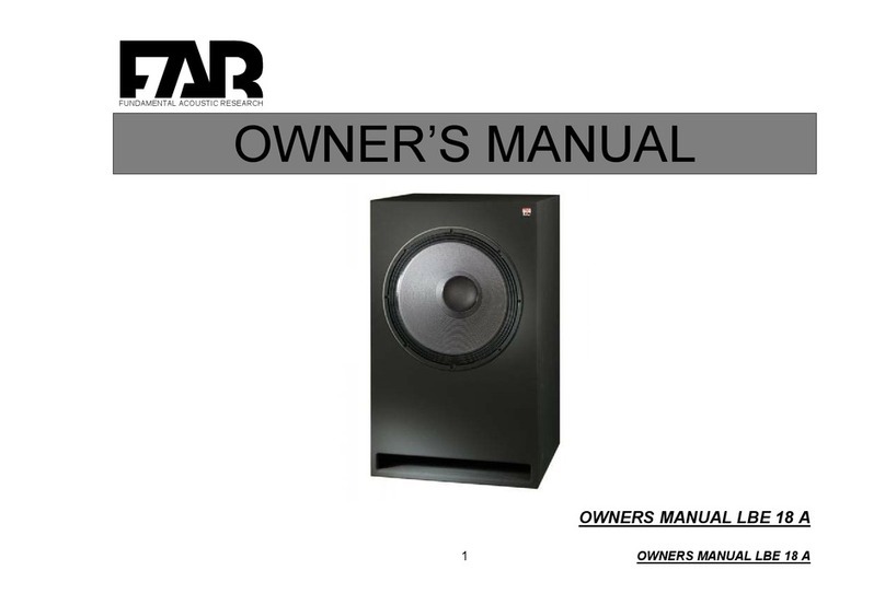 FUNDAMENTAL ACOUSTIC RESEARCH LBE 18 A owner's manual