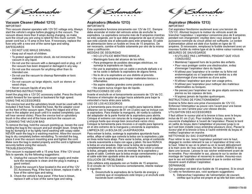 Schumacher Electric 1213 instruction manual